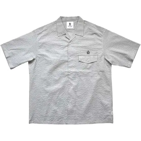 8G SHOOT(エイジシュート) ゴルフウェア 8G DOTAIR COOLMAX SUCKER OPEN COLLAR SHIRT -LIGHT GRAY- 8G26-040