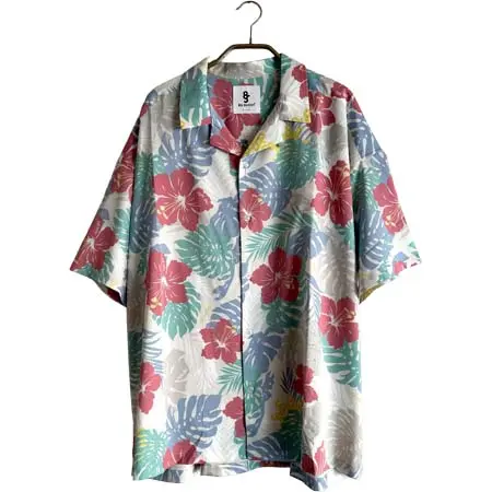 8G SHOOT(エイジシュート) ゴルフウェア 8G ALOHA SHIRTS -BEIGE(FLOWER)- 8G25-021