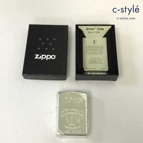 ZIPPO ジッポー オイルライター アーマー VAN JAC 2015 FASHION MONGER est.1948 シルバー ’14