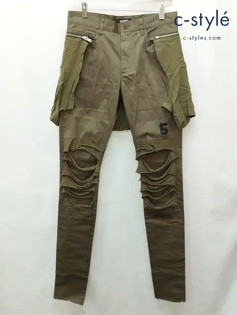 UNDERCOVER アンダーカバー パンツ 3 カーキ シャツパーツ付ヒザ切替 UCW4518 日本製