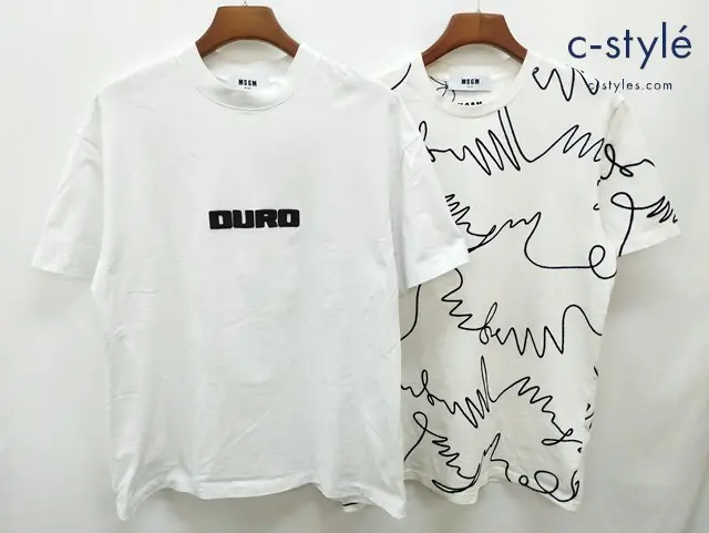MSGM エムエスジーエム Tシャツ S ホワイト 半袖 綿100% 計2点