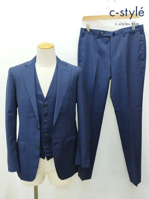 BARNEYS NEW YORK バーニーズニューヨーク 3ピーススーツ ジャケット パンツ 40 ベスト 41 ネイビー 16SSB