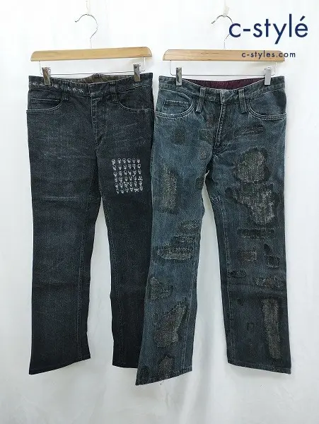 bajra バジュラ デニムパンツ S インディゴ ブラック 日本製 レディース