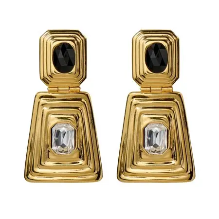 アレッサンドラ リッチ(Alessandra Rich)   METAL AND CRYSTAL EARRINGS WITH PENDANT