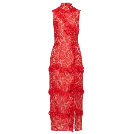 アレッサンドラ リッチ(Alessandra Rich)   LACE HIGH NECK EVENING DRESS