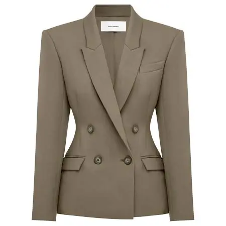 アレックス ペリー(Alex Perry)   Double Breasted Fitted Blazer in Wool Suiting