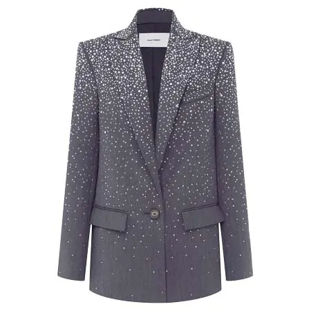 アレックス ペリー(Alex Perry)   Single Breasted Oversize Blazer in Crystal Suiting