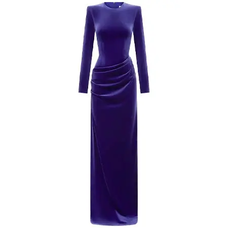 アレックス ペリー(Alex Perry)   Long Sleeve Drape Column in Velvet