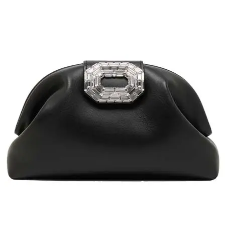 アミナ ムアディ(Amina Muaddi)   Camelia Clutch Black Nappa
