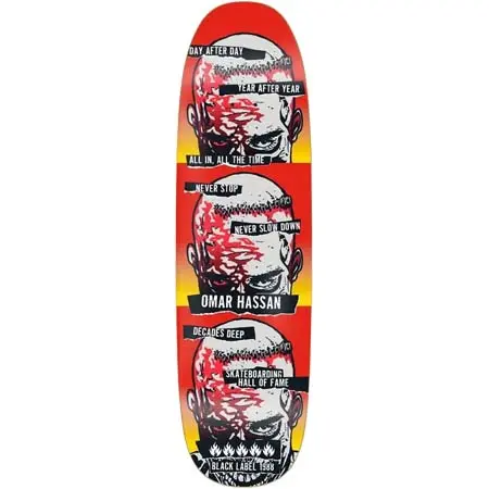 ブラックレーベル(BLACK LABEL) スケートボード 用品 デッキ Omar Hassan NEVER STOP Black Widow Shape SHoF Edition