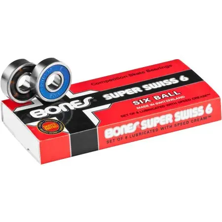 ボーンズ(BONES) スケートボード 用品 ベアリング SUPER SWISS 6 SKATEBOARD BEARINGS 8個セット