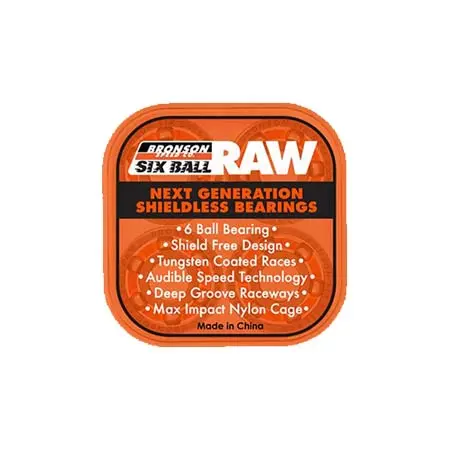 ブロンソン(BRONSON) スケートボード 用品 ベアリング RAW 6 BALL 8個セット