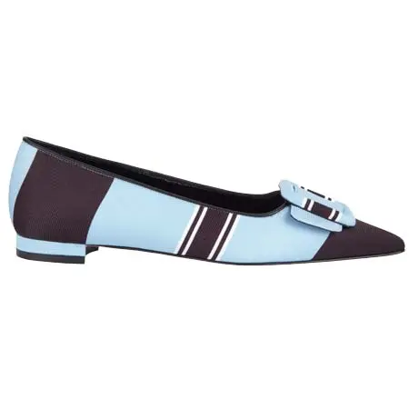 エミリア ウィックステッド(Emilia Wickstead)   Maysale Shoe in Blue & Black Taffeta Faille