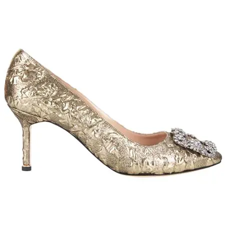 エミリア ウィックステッド(Emilia Wickstead)   Hangisi Pump in Gold Double Warp Floral