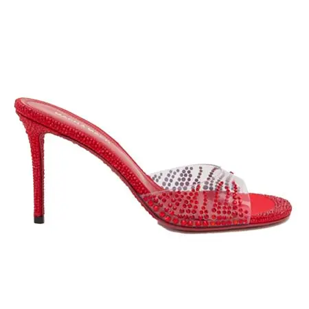 マッハ＆マッハ(MACH & MACH)   Crystal Flame Red Round Toe Mules