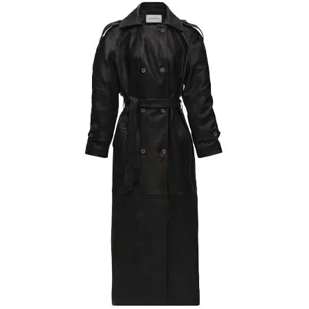 マグダ ブトリム(Magda Butrym)   Leather trench coat in black