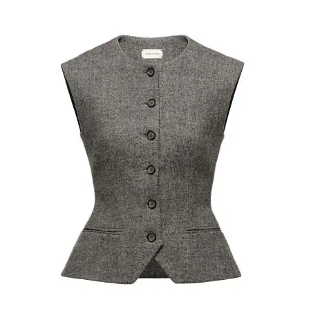 マグダ ブトリム(Magda Butrym)   Tailored wool-blend flared vest in grey