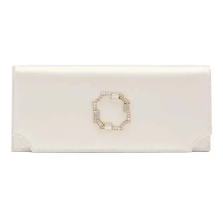 マローン スリアーズ(Malone Souliers)   Vivien White Satin Clutch Bag