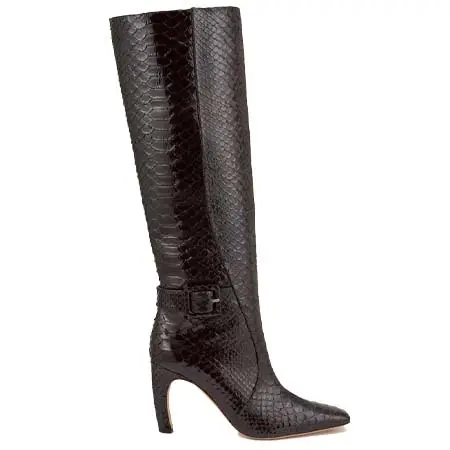 マローン スリアーズ(Malone Souliers)   Raven 90 Dark Brown Embossed Leather Tall Boots