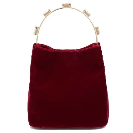 マローン スリアーズ(Malone Souliers)   Halo Burgundy Satin Velvet Bag
