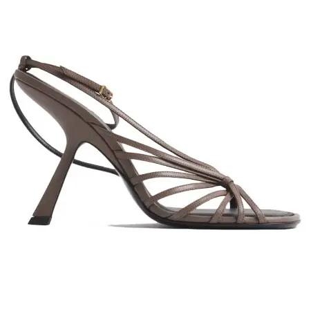 ミュグレー(MUGLER)   Taupe knotted t-strap sandals 105