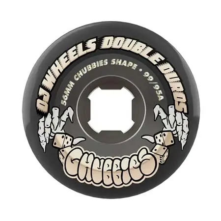 OJ(オージェー) スケートボード 用品 ウィール 56mm DOUBLE DURO TRANS BLACK CHUBBIES 99A/95A 4個セット
