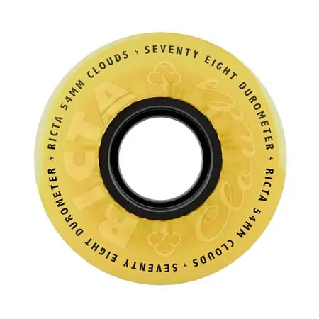 リクタ(RICTA) スケートボード 用品 ウィール 54mm CLOUDS YELLOW BLACK 78A 4個セット