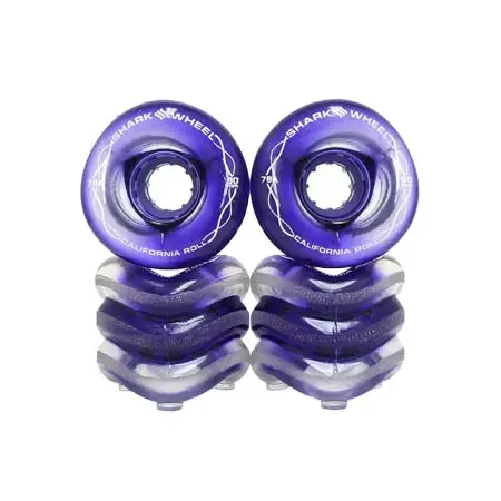 シャーク ウィール(SHARK WHEELS) スケートボード 用品 ウィール CALIFORNIA ROLL CLEAR PURPLE HUB 78A 60mm 4個セット