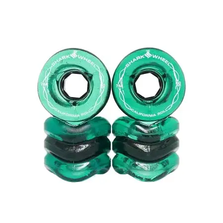 シャーク ウィール(SHARK WHEELS) スケートボード 用品 ウィール CALIFORNIA ROLL TRANSPARENT EMERALD 78A 60mm 4個セット