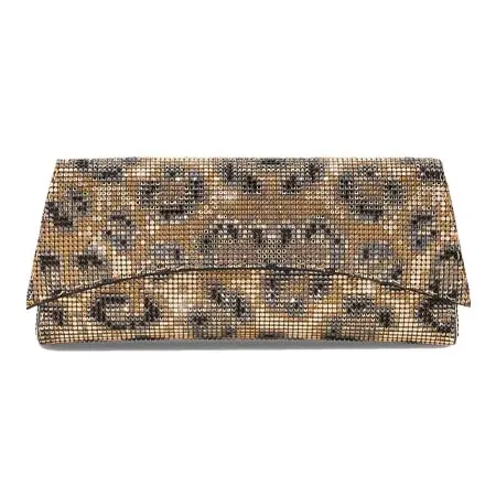 タイラー エリス(Tyler Ellis)   Veronica Clutch Leopard Swarovski Crystal Mesh