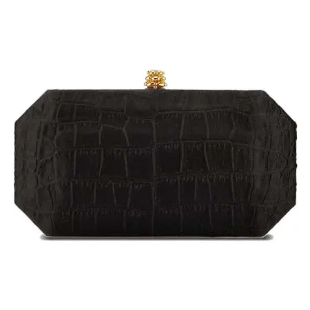 タイラー エリス(Tyler Ellis)   Perry Clutch Small Black Diamond Stamped Satin