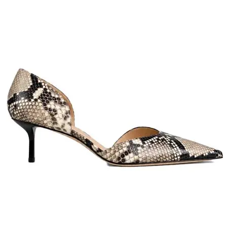 ヴィクトリア ベッカム(Victoria Beckham)   Victoria Angle D’Orsay Pump 55 Natural Brown Snake Print Leather