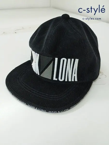 MARK&LONA マークアンドロナ キャップ FREE ブラック 日本製 Flat Visor Cap フラット ML-18W-YP24