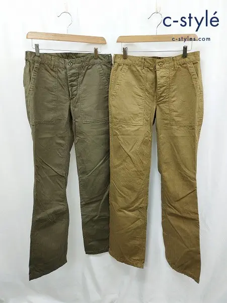 DENIME ドゥニーム パンツ 13 カーキ ブラウン系 綿100% 計2点