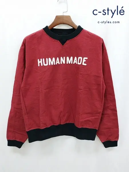 HUMAN MADE ヒューマンメイド スウェット S レッド系 長袖 綿100% 日本製 トレーナー