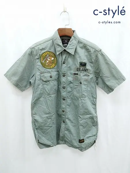 TOYS McCOY トイズマッコイ 半袖シャツ 15 カーキ系 MCHILL OVERALLS U.S. ARMY トムとジェリー 7643045