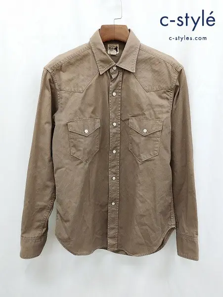 JOE McCOY ジョーマッコイ 長袖シャツ 15・1/2 ブラウン コーデュロイ ウエスタン ランチマン REAL McCOY’S