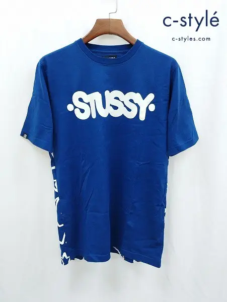 STUSSY ステューシー Tシャツ L ブルー 半袖 綿100% ERIC HAZE FAT TIP TEE ROYAL エリックヘイズ