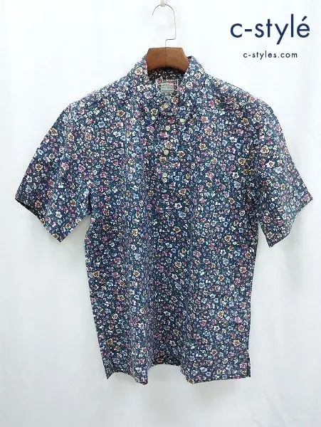 reyn spooner レインスプーナー アロハシャツ L ネイビー系 プルオーバー 総柄
