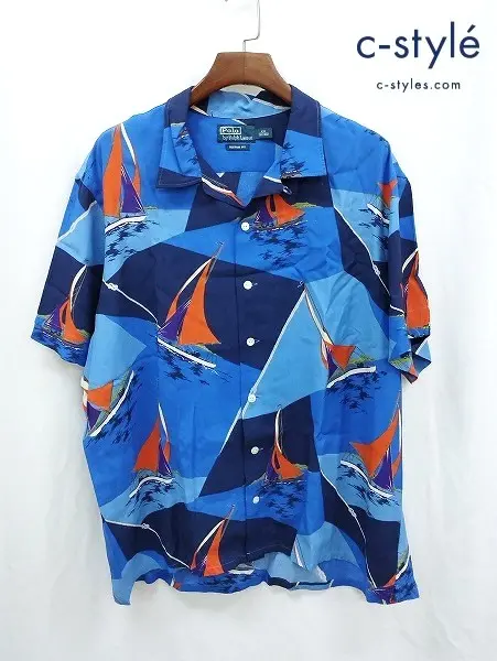 Polo by Ralph Lauren ポロバイラルフローレン アロハシャツ XXL ブルー系
