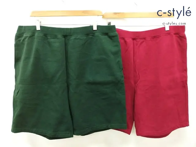 L.L.Bean エルエルビーン ハーフパンツ XL レッド グリーン スウェット 0BWN1 計2点