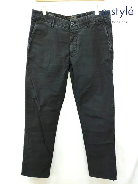 INCOTEX インコテックス チノパンツ 33 ブラック スリムフィット SLOWEAR SLACKS 17S100