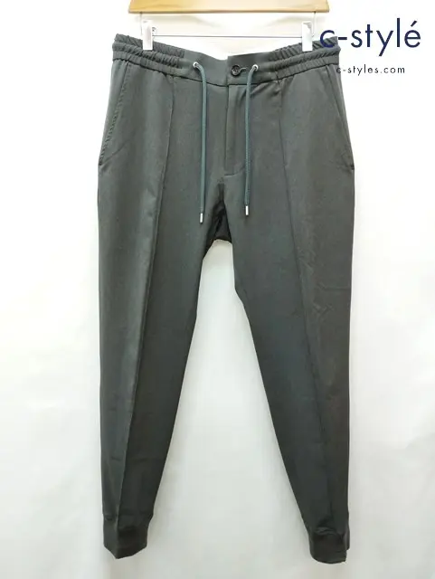 AKM エイケイエム スラックスパンツ L グレー 日本製 MELANGE TWILL RIB SLACKS P262 PET088