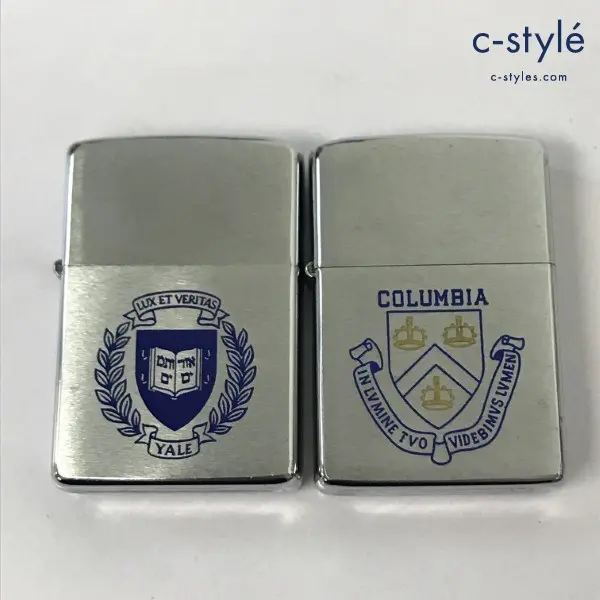 ZIPPO ジッポー オイルライター LUX ET VERITAS YALE COLUMBIA シルバー ’76 イタリック体 斜体