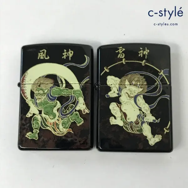 ZIPPO ジッポー オイルライター 本金蒔絵 風神 雷神 ブラック