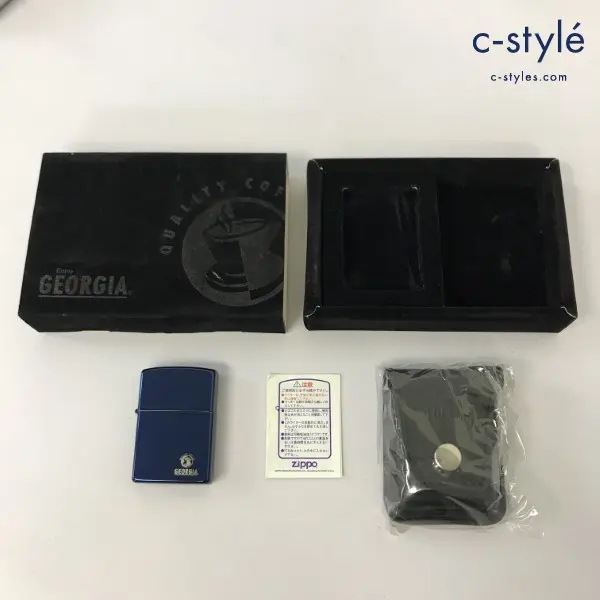 ZIPPO ジッポー オイルライター GEORGIA ジョージア ブルーチタン ’03 QUALITY COFFEE 珈琲 コーヒー