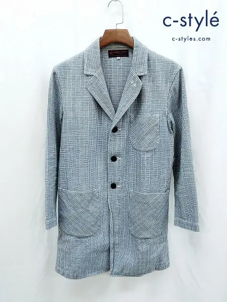 HIDEHIKO YAMANE ヒデヒコヤマネ 3B テーラードジャケット 36 インディゴ系 EVISU チェック