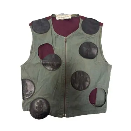 DIRK BIKKEMBERGS(ダークビッケンバーグ) サークルカット レザーパッチベスト