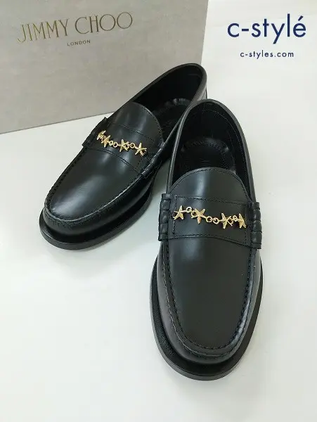 JIMMY CHOO ジミーチュウ ローファー 35 ブラック MOCCA F J00013153035 レディース