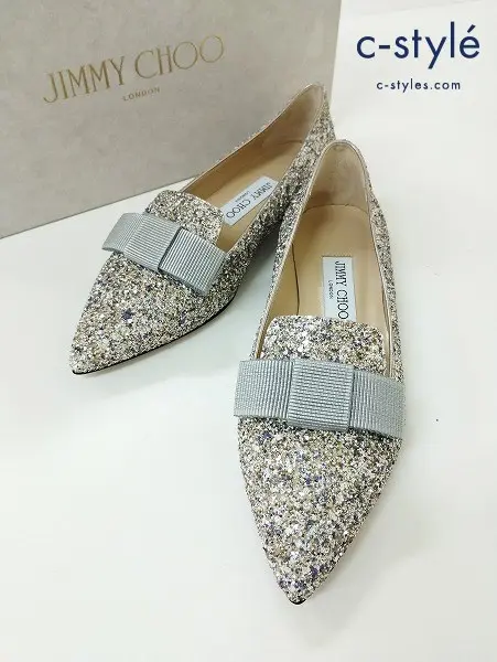 JIMMY CHOO ジミーチュウ パンプス 35 マルチカラー GALA フラットシューズ ラメ J00011622035